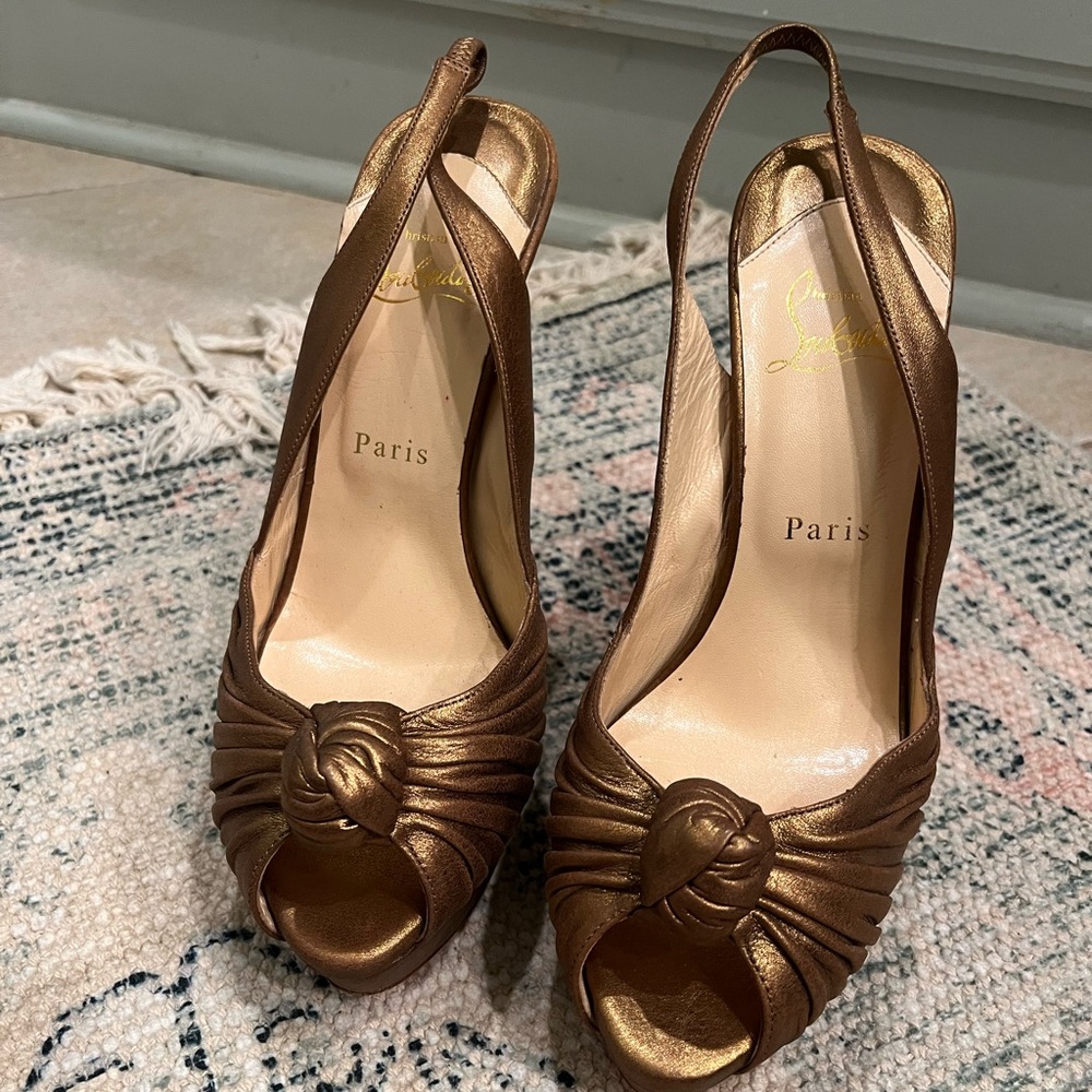 Christian Louboutin metallic stiletto heels, excellent condition, size 39